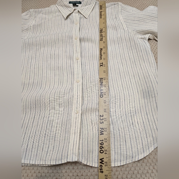 Polo Ralph Lauren Womens size PL  100% Linen Long Sleeve Shirt - Picture 6 of 14